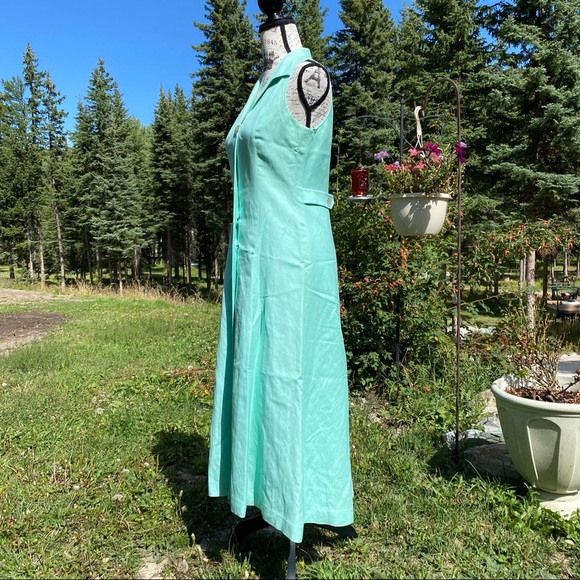Mint Green Coldwater Creek Linen Blend Dress sz 6 - Picture 5 of 6